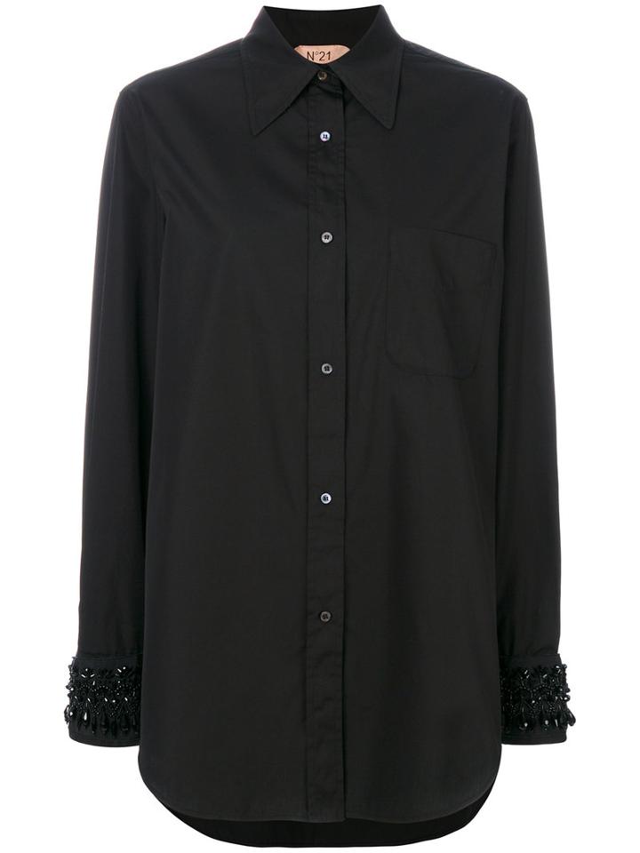 No21 - Classic Plain Shirt - Women - Cotton - 42, Black, Cotton