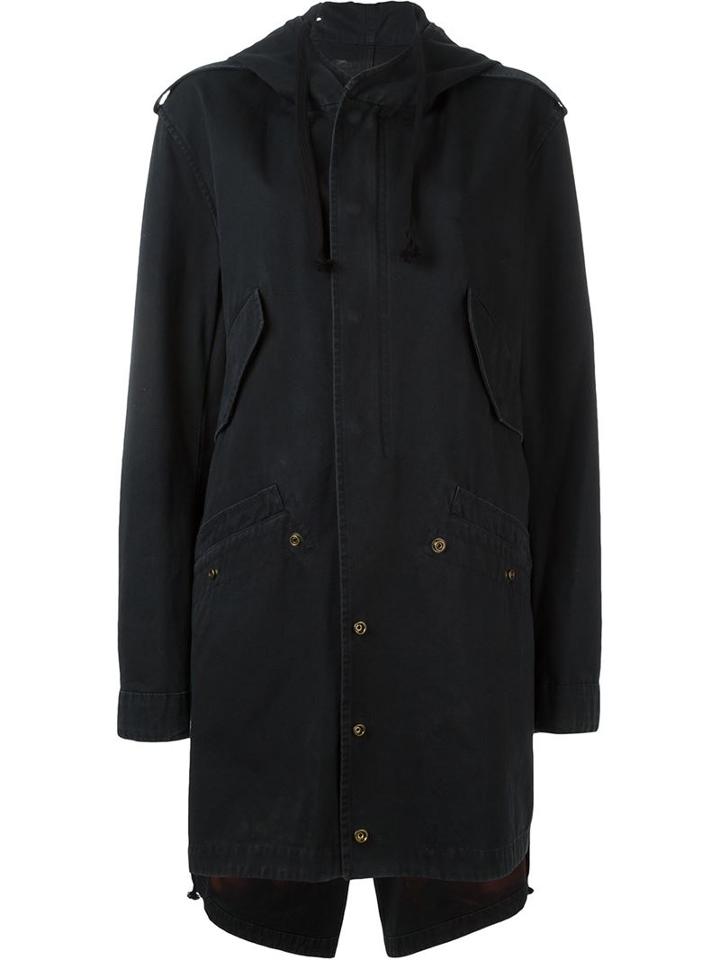Faith Connexion Fishtail Hem Midi Parka, Women's, Size: S, Black, Cotton
