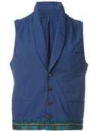 Al Duca D'aosta 1902 Contrast Hem Waistcoat, Men's, Size: 52, Blue, Cotton/spandex/elastane