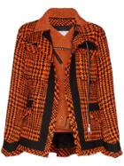 Sacai Double-layer Houndstooth Jacket - Orange