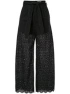 Sir. Amelie Embroidered Trousers - Black