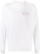 Martine Rose Logo Long Sleeved T-shirt, Men's, Size: Large, White, Cotton
