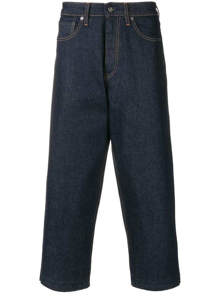 Levi's: Made & Crafted Wide Cropped Jeans - Blue