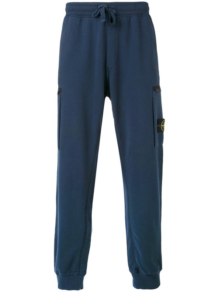 Stone Island - Track Bottoms - Men - Cotton - L, Blue, Cotton