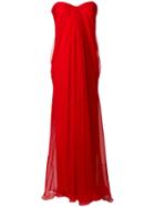 Alexander Mcqueen Draped Bustier Evening Dress - Red