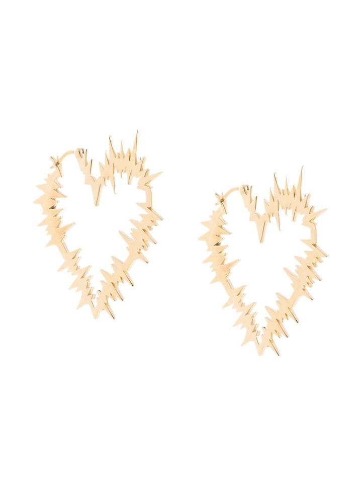 Karen Walker Electric Heart Hoop Earrings - Gold