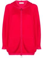Lamberto Losani Cashmere Hooded Cardigan - Red
