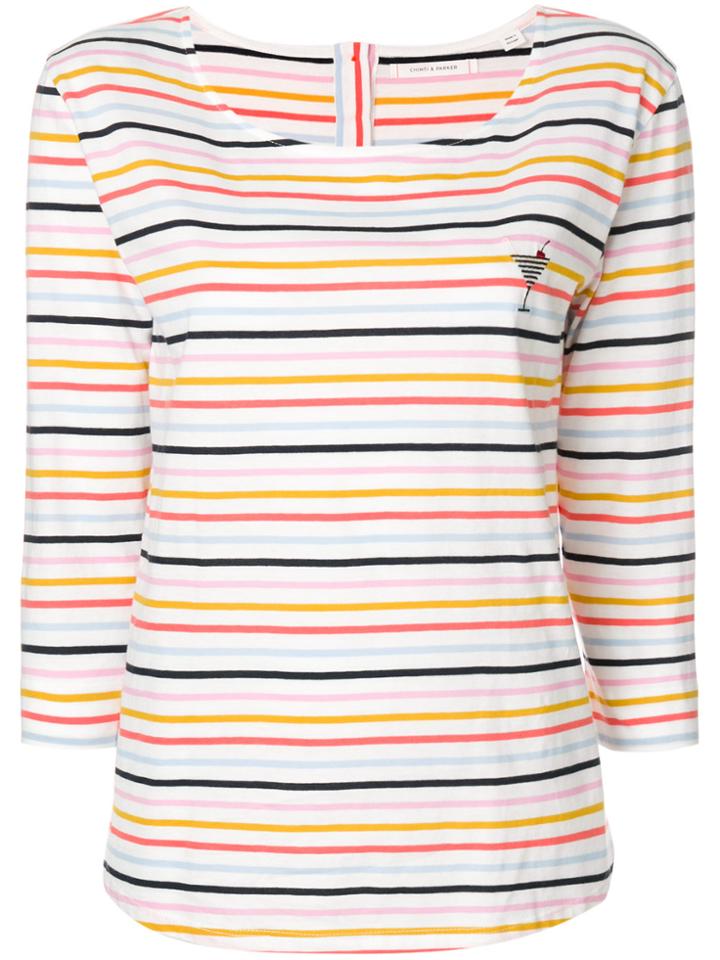 Chinti & Parker Striped Cocktail Sweatshirt - White