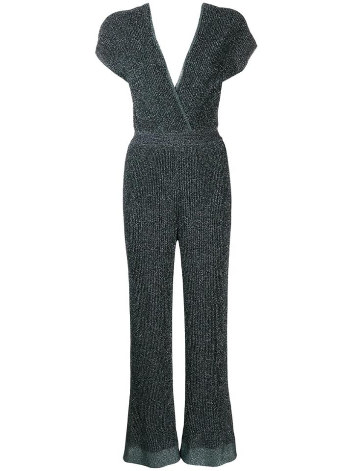 M Missoni Ribbed Lurex Jumpsuit - Green