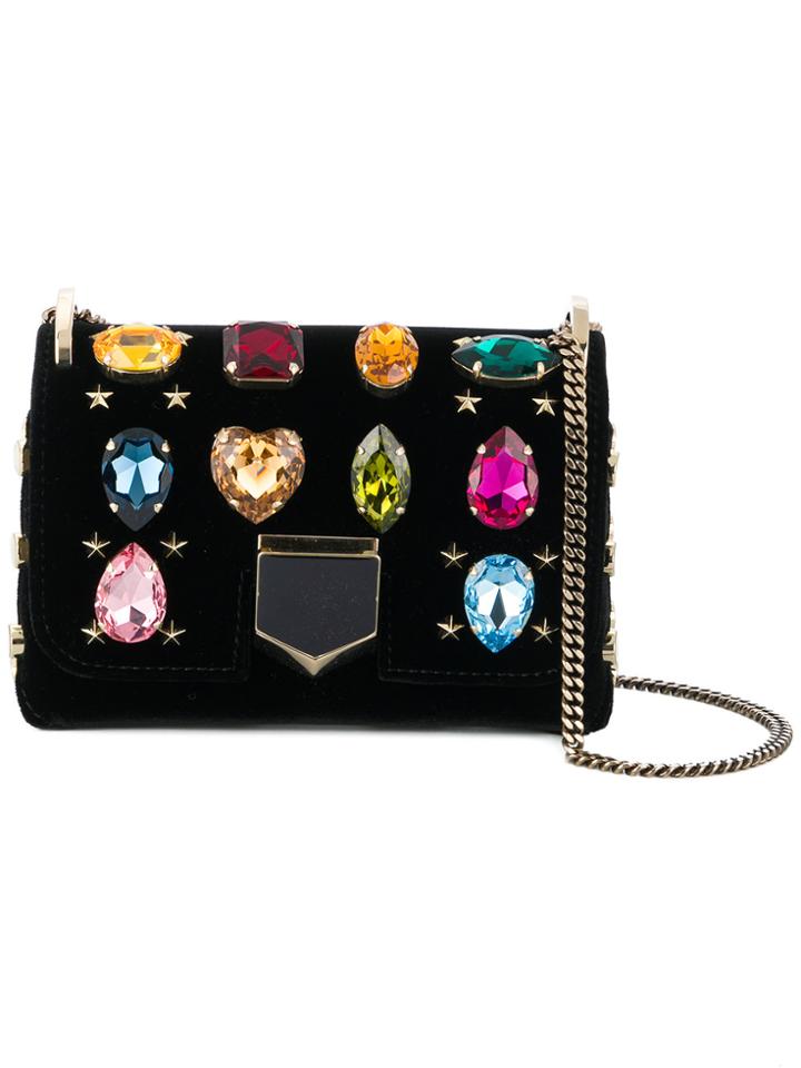 Jimmy Choo Mini Lockett Embellished Shoulder Bag - Black