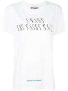Off-white Blurry Letters T-shirt, Women's, Size: Large, White, Cotton