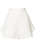 Zimmermann Embroidered Detail Shorts, Women's, Size: Medium, White, Cotton