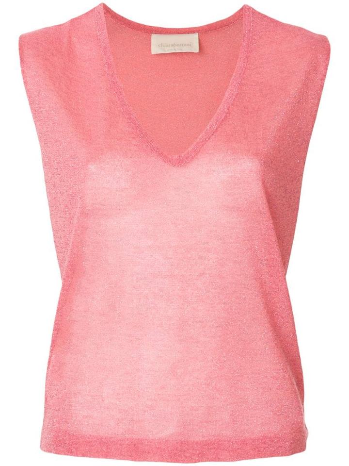 Chiara Bertani Sleeveless V-neck Sweater - Pink