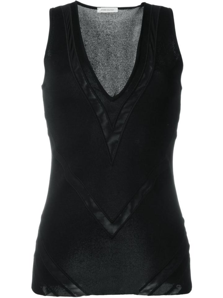 Pierre Balmain Fine Knit Panelled Top