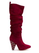 Andrea Bogosian Suede Embellished Boots - Red