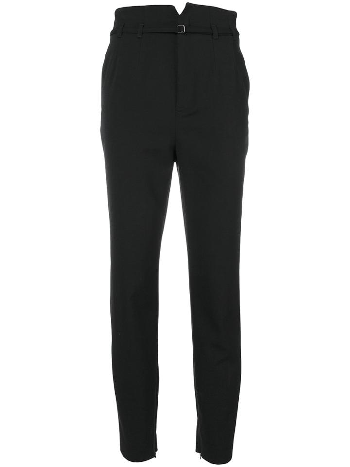 Red Valentino High-rise Slim-fit Trousers - Black