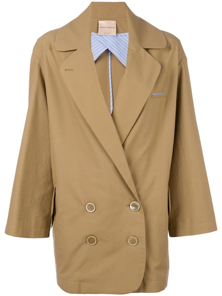 Erika Cavallini Double-breasted Blazer - Brown