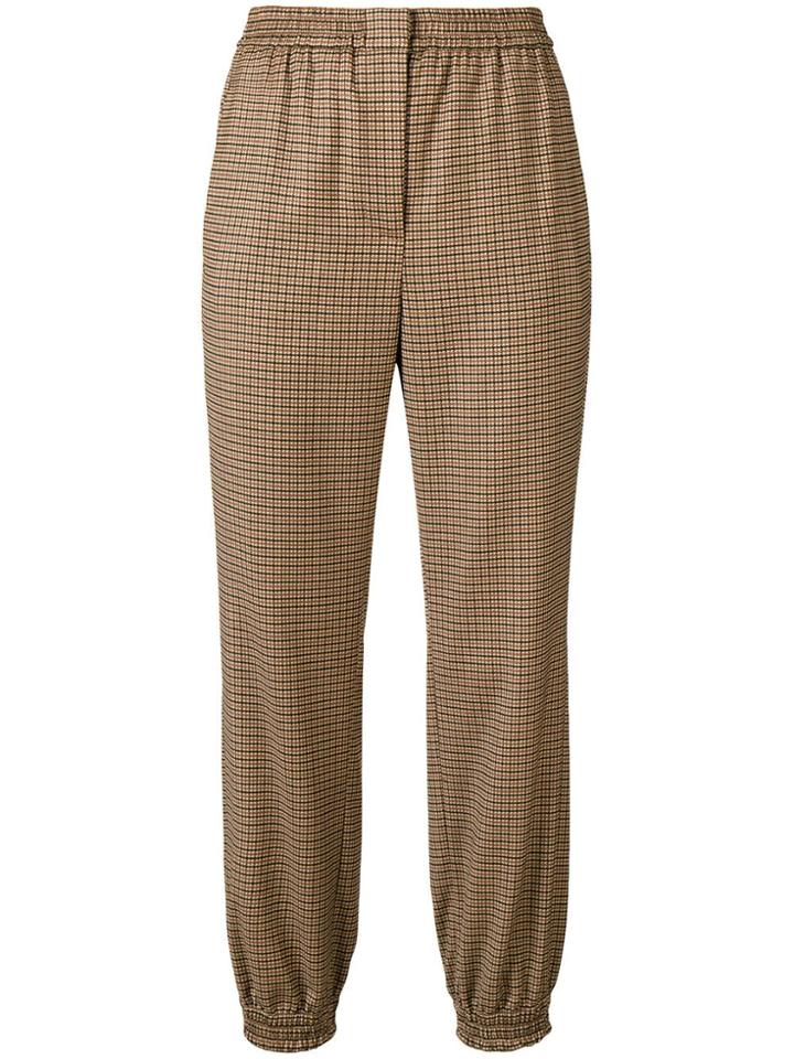 Twin-set Checked Tapered Trousers - Nude & Neutrals