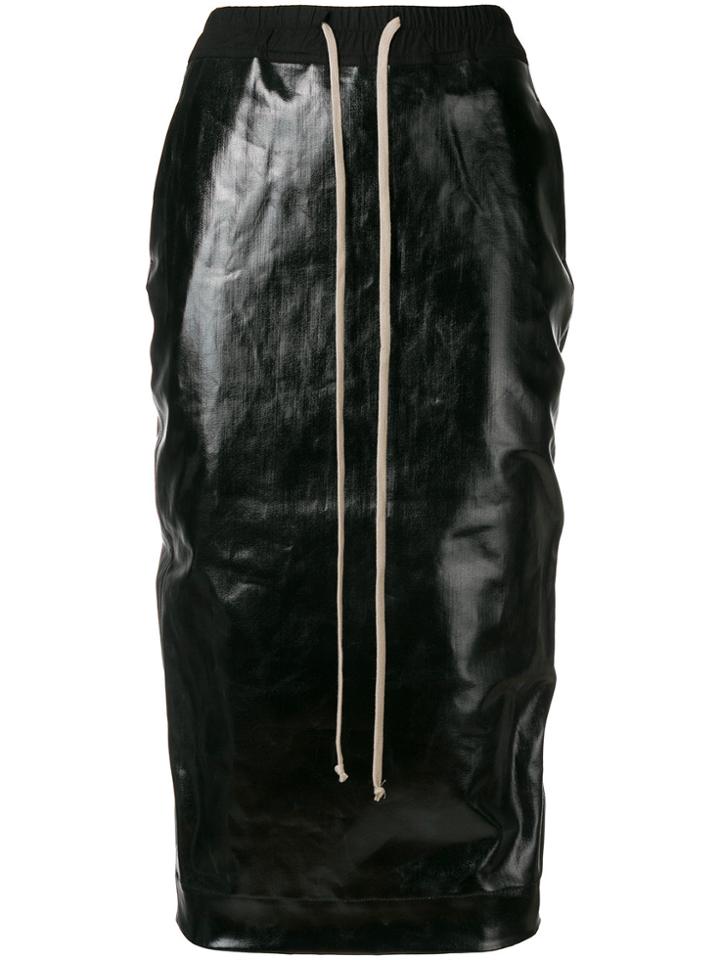 Rick Owens Drkshdw Elasticated Varnished Skirt - Black