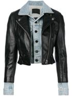 Alexander Wang Leather And Denim Hybrid Jacket - Black