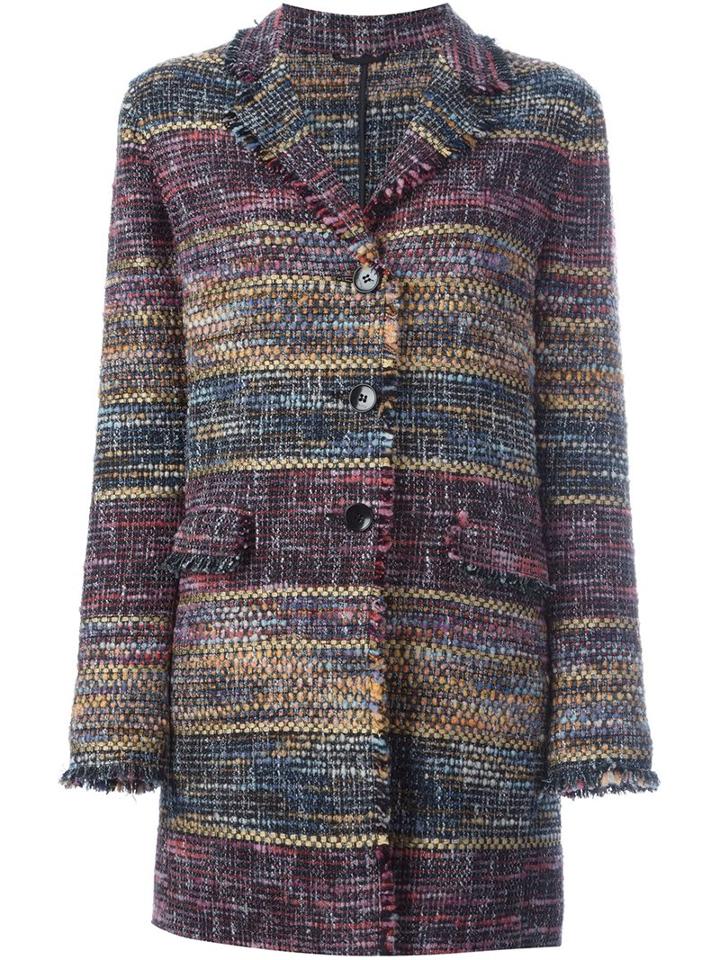 Etro Buttoned Coat, Women's, Size: 42, Cotton/polyamide/polyester/wool