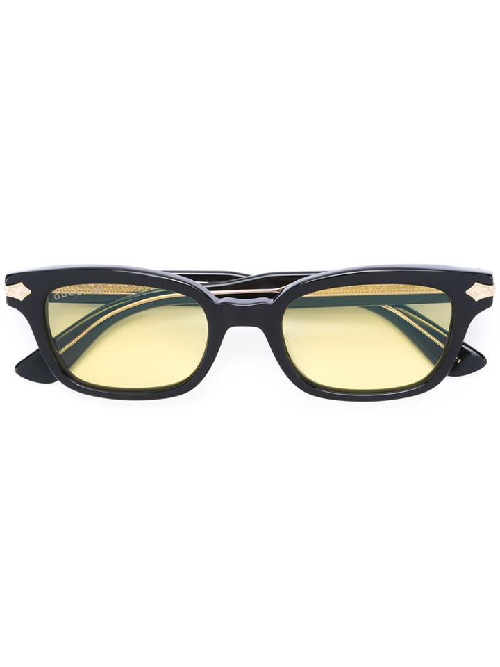 Gucci Eyewear - Western Accent Rectangular Sunglasses - Unisex - Acetate/titanium - 51, Black, Acetate/titanium