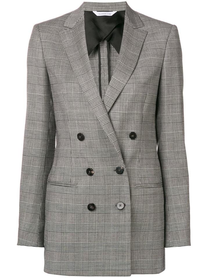 Tonello Double-breasted Plaid Blazer - Grey