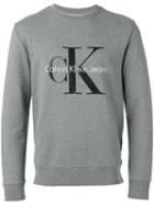 Calvin Klein Jeans Logo Print Jumper, Men's, Size: Medium, Grey, Cotton