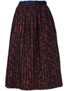 Roberto Collina Semi Sheer Pleated Skirt, Women's, Size: Medium, Blue, Cotton/viscose/nylon/polyester