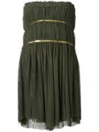 Jay Ahr Gold-tone Detail Strapless Dress, Women's, Size: 38, Green, Polyester