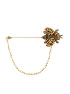 Dolce & Gabbana Beaded Bee Brooch, Men's, Metallic