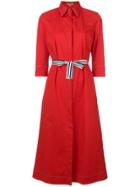 Fay Tie Waist Shirt Dress - Red