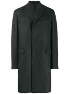 Prada Checked Single-breasted Coat - Grey