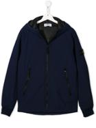 Stone Island Junior Teen Zip Hooded Jacket - Blue