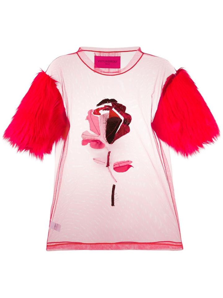 Viktor & Rolf A Single Rose T-shirt - Red