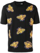 Love Moschino Moth Print T-shirt, Men's, Size: Xl, Black, Cotton