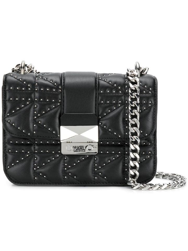 Karl Lagerfeld K/kuilted Studs Crossbody Bag - Black