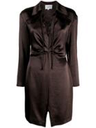 Nanushka Lace Front Dress - Brown