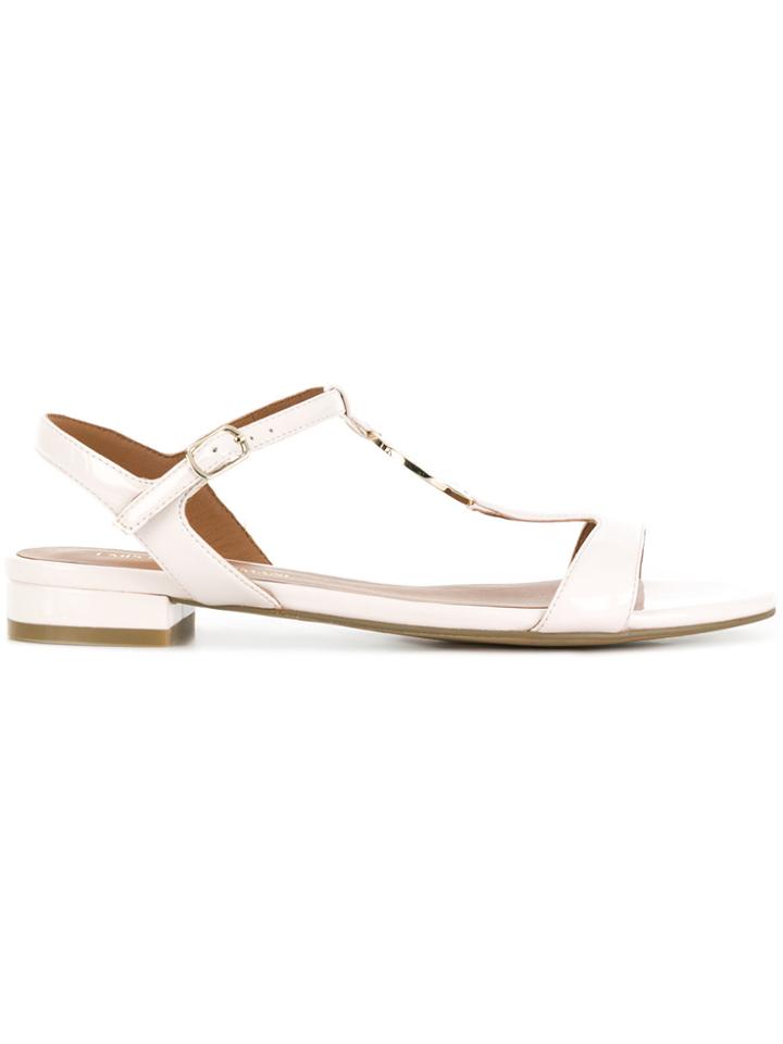 Emporio Armani Front Logo Chunky Heeled Sandals - White