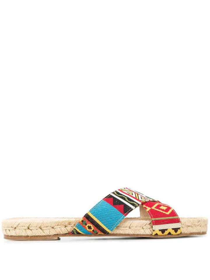 Solange Jacquard Sandals - Red