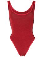 Nagnata Merino-blend Nami Side Stripe Leotard - Purple