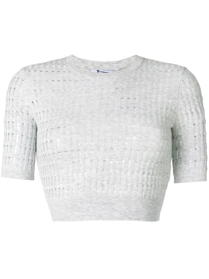 T By Alexander Wang Ladder Detail Crop Top - Grey