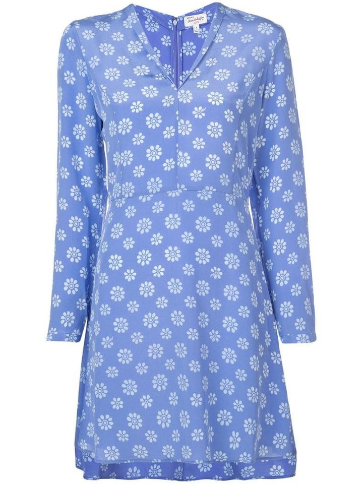 Hvn Floral V-neck Mini Dress - Purple