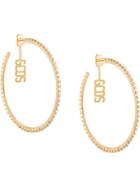 Gcds Logo Charm Hoop Earrings - Gold