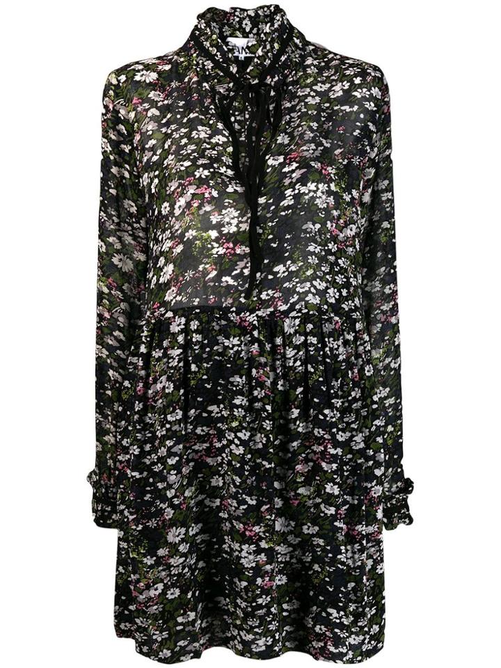 Ganni Floral Shirt Dress - Black