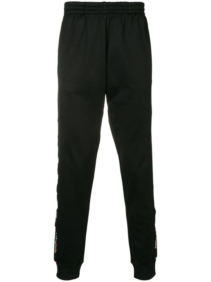Moschino Logo Embellished Track Pants - Black