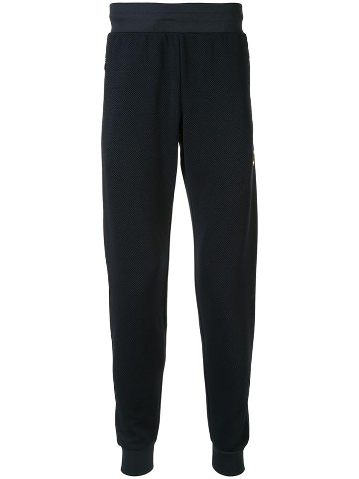 Ea7 Emporio Armani Logo Patch Tapered Joggers - Blue