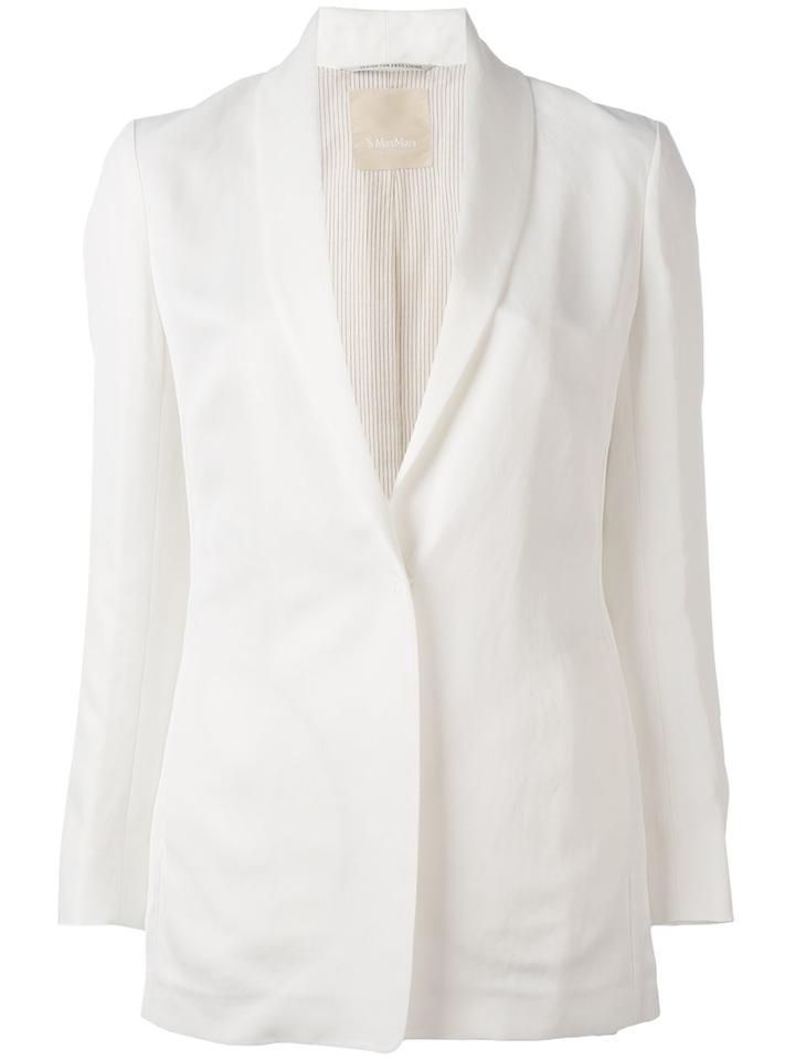 Max Mara Studio - Radica Blazer - Women - Cotton/linen/flax/polyamide/viscose - 44, White, Cotton/linen/flax/polyamide/viscose