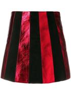Miu Miu Striped Mini Skirt - Red