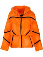 Dorothee Schumacher Black Trim Hooded Puffer Jacket - Orange